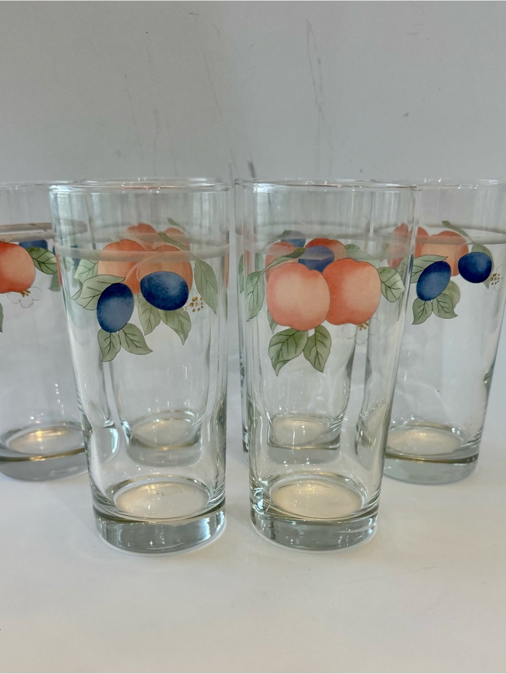 VTG Mikasa Fruit Panorama Tumbler Glasses Set of 6